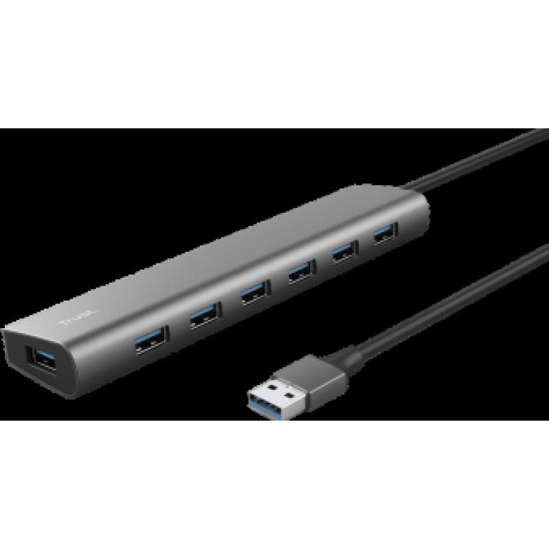 USB Centrmezgls Trust Halyx 7 Port USB 3.2 Gen1 Hub Grey