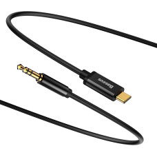 Baseus Stereo audio kabelis AUX adapteris 3,5 mm mini ligzda — USB-C 120 cm — melns