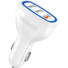 Dudao Automašīnas lādētājs 3x USB Quick Charge 3.0 QC3.0 2.4A 18W White
