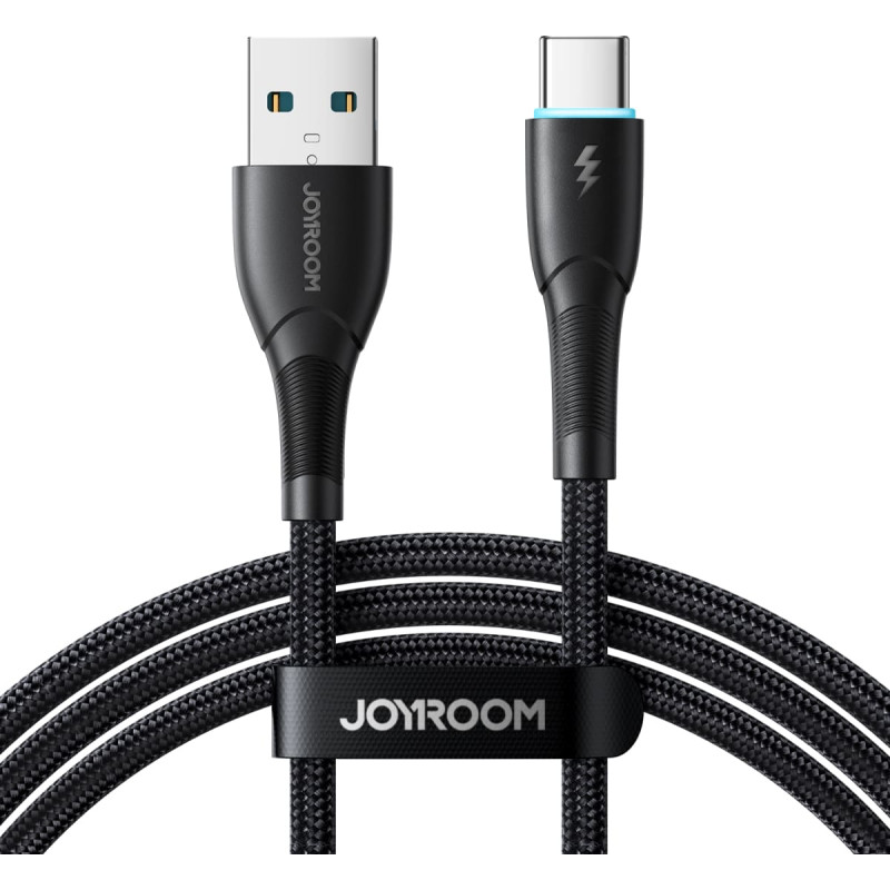Joyroom Starry sērijas USB-A&nbsp;&mdash; USB-C&nbsp;3A kabelis 1&nbsp;m melns