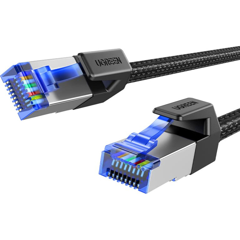 Ugreen Ethernet ielāpu vads RJ45 Cat8 tīkla kabelis vara kodols 1,5&nbsp;m - melns