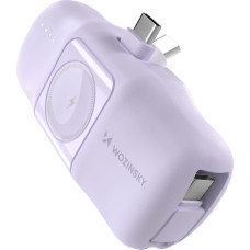 Wozinsky Mini Powerbank 5000mAh 15W USB-C ar Apple Watch lādētāju — violets