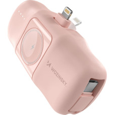 Wozinsky Mini Powerbank 5000mAh 15W iPhone Lightning un Apple Watch lādētājs - rozā