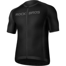 Rockbros Riteņbraukšanas krekls ar īsām piedurknēm, rāvējslēdzējs, L - melns