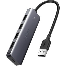 Ugreen HUB USB porta sadalītājs — 4x USB 3.2 ar Micro USB barošanas portu pelēks