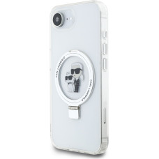 Karl Lagerfeld Ringstand Karl and Choupette MagSafe Case for iPhone 16e White