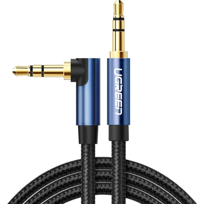 Ugreen Kabeļa audio leņķa kabelis 2x mini ligzda 3,5 mm 0,5 m zils