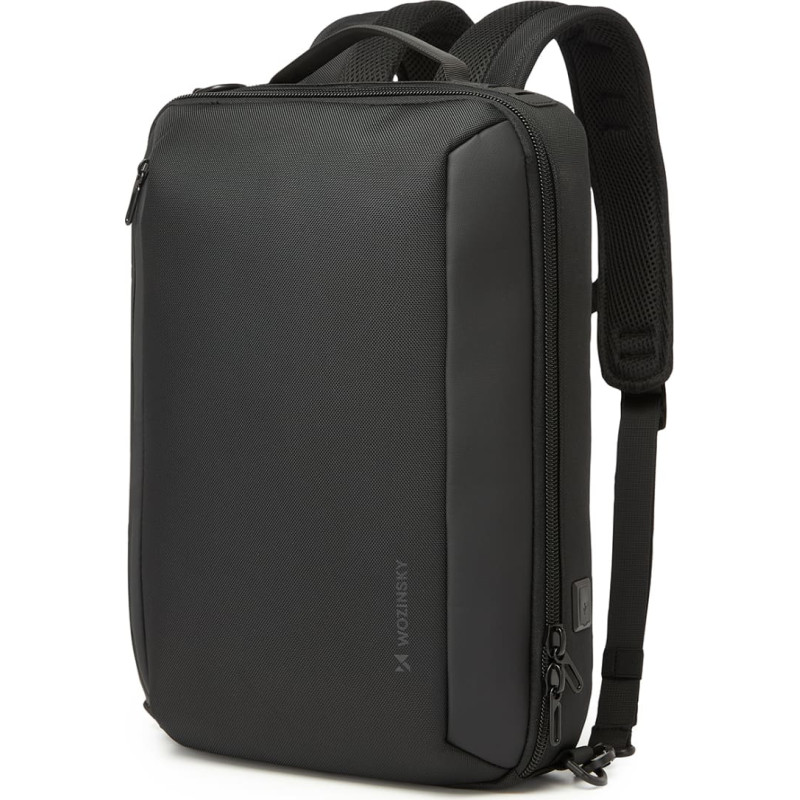 Wozinsky Premium mugursomas soma 15,6 collu klēpjdatoram ar USB siksnu 42x8x28cm - melna