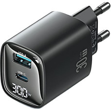 USAMS Ład. siec. CC229 30W GaNUSB-C|USB-A Fast Charging XC Series czarny|black CC229TC01