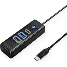 Orico PWC2U-C3 USB-C — USB-A USB-C sadalītāja centrmezgls — melns