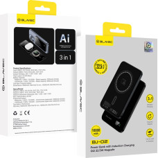 Blavec Power Bank 10000mAh BJ02 Slim 15mm - Type C - 22,5W magnetic Magsafe 3 in 1 (PBBJ02-MC10B) black