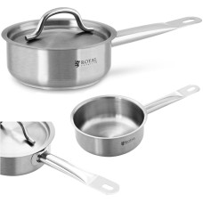Royal Catering Katliņš ar vāku, nerūsējošā tērauda, biezs dibens, 4 mm, 0,9 l