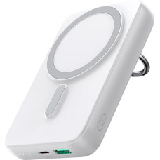 Joyroom Bezvadu Powerbank 10000mAh 20W MagSafe ar statīvu + USB-C kabeli, balts