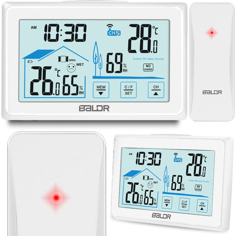 Baldr Meteoroloģiskā stacija ar displeju BD-910 balta