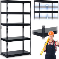 Humberg Metāla noliktavas plaukts 183 x 90 x 45 cm HR-700 melns