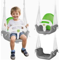 Ricokids Zilonis 3in1 spaiņu šūpoles, pelēkzaļas