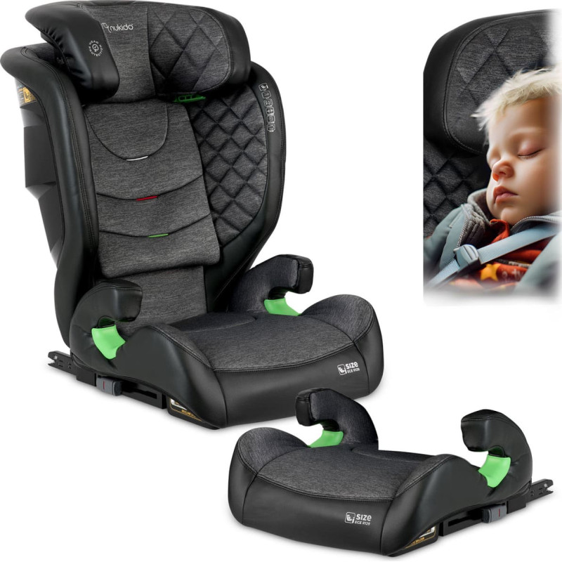 Nukido Louis autokrēsliņ&scaron; melns/pelēks 15-36 kg ISOFIX
