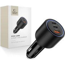 CC04 3-port PD130W car charger - black