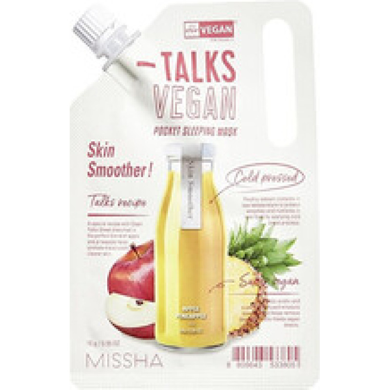 Missha Talks Vegan Squeeze Skin Smoother Pocket Sleeping Mask - Vegan night face mask.