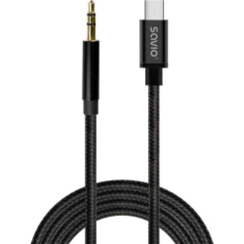 Kabelis SAVIO USB-C – MiniJack 3.5 mm 1m