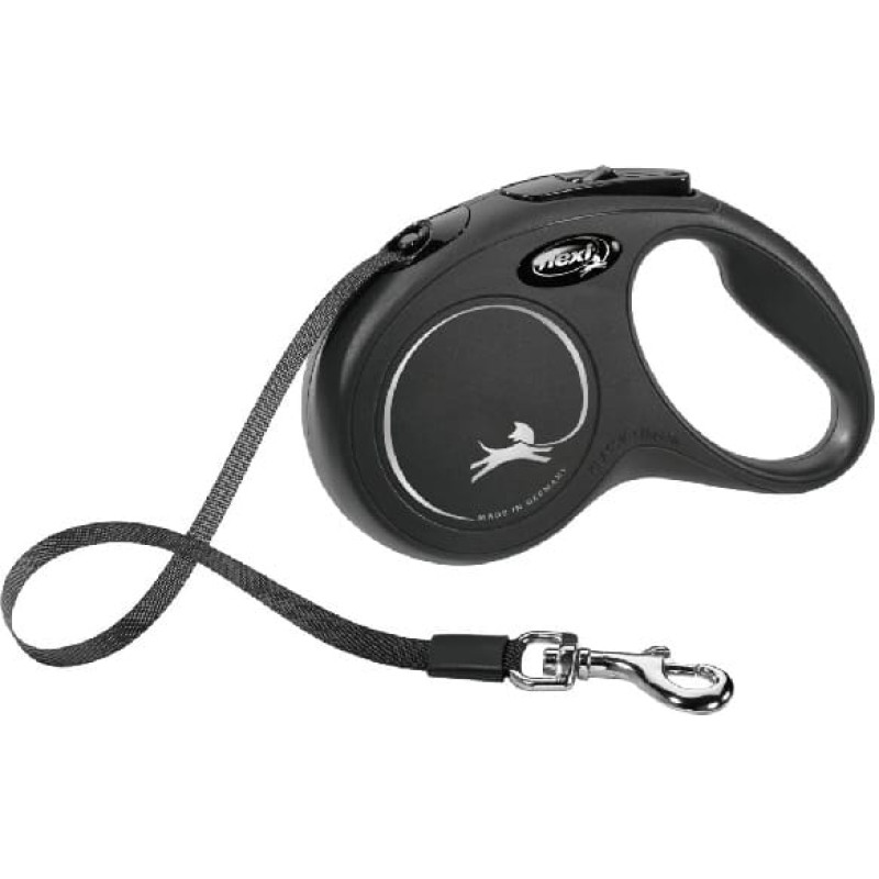 Flexi Inerces pavada suņiem : Flexi New Classic Tape Leashes S, 5m, black