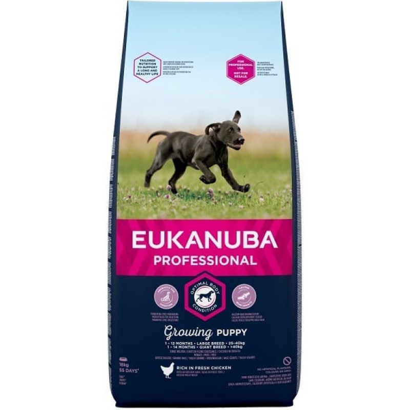 Eukanuba Sausa barība kucēniem - Eukanuba Puppy Large Breed Chicken, 18 kg