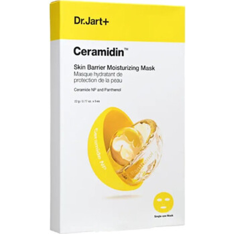 Dr. Jart+ Ceramidin Skin Barrier Moisturizing Mask 5 x - Hydrating and Strengthening Facial Mask.
