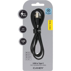 Blavec Cable Candy braided - USB to Type C - PD 60W 3A 1 metre Apple CarPlay|Android Auto (CCA-UC3B10) black