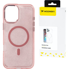 Wozinsky Samsung Galaxy S24 FE mirdzošais maciņš Mag Safe - rozā ar mirdzumiem