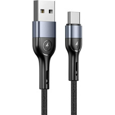 USAMS Kabel pleciony U55 2A USB-C czarny|black 1m SJ449USB01 (US-SJ449)