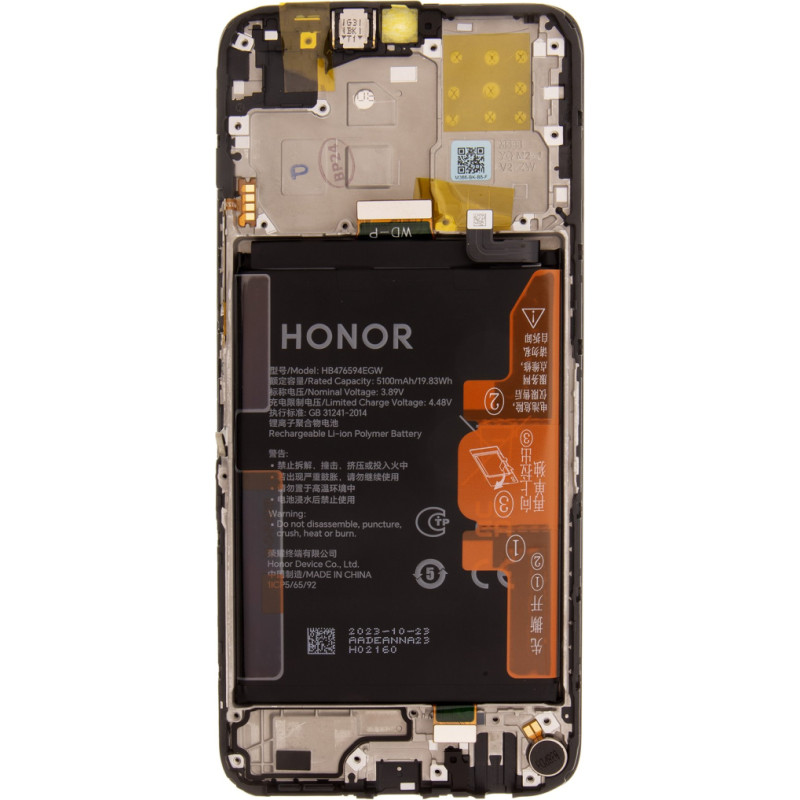 Honor X6a LCD Display + Touch Unit + Front Cover (Service Pack)