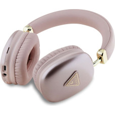 Guess Saffiano PU Leather Triangle Logo Wireless Headhones Pink