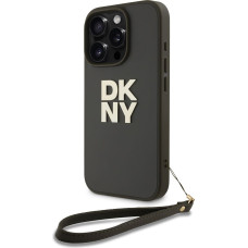 Dkny PU Leather Stack Logo Wrist Strap Case for iPhone 16 Pro Max Green