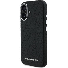Karl Lagerfeld Grained PU Repeated Logo MagSafe Case for iPhone 16 Black