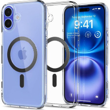 Spigen iPhone 16 Ultra Hybrid MagSafe oglekļa šķiedras aizsargvāciņš — caurspīdīgi pelēks