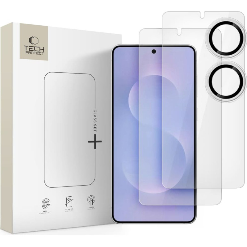 SZKŁO HARTOWANE TECH-PROTECT GLASS SET+ 3-PACK GALAXY S25 EDGE CLEAR