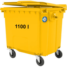 Gsg24 Sadzīves atkritumu konteiners PZH EN 840-2 DIN 1100L - dzeltens
