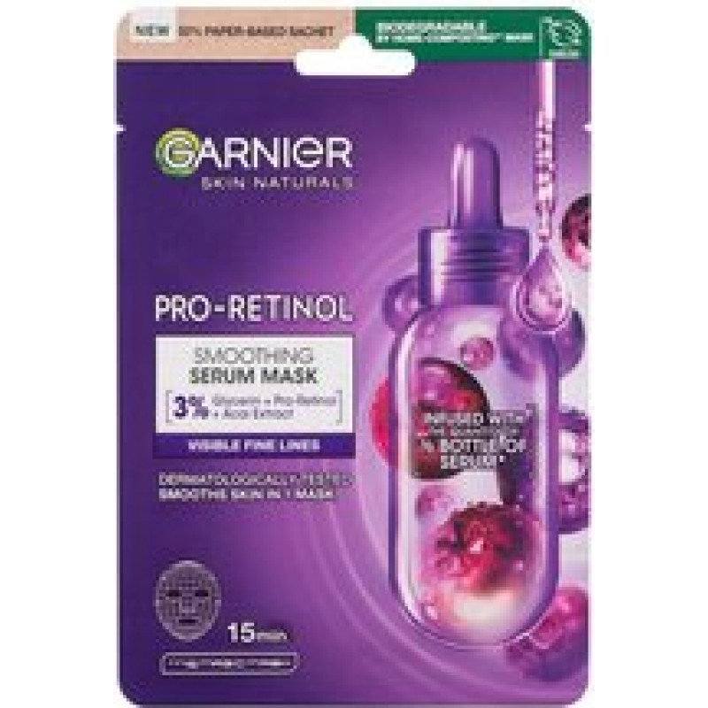 Garnier Skin Naturals Pro-Retinol Smoothing Serum Mask - Smoothing facial mask.