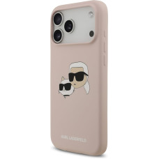 Karl Lagerfeld Liquid Silicone Double Heads MagSafe Case for iPhone 17 Pro Max Pink
