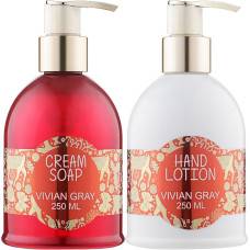 Vivian Gray Set Vivian Gray: Red Christmas, Cleansing, Liquid Soap, 250 ml + Red Christmas, Hydrating, Hand Cream, 250 ml