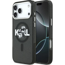 Etui Karl Lagerfeld IML Glitter Karl &    Choupette Sketch Logo MagSafe do iPhone 17 Pro Max czarny