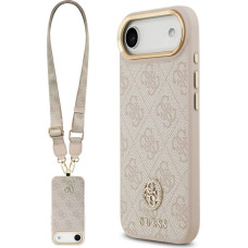 Case Guess 4G Strass Logo & Big Strap    Metal Buttons MagSafe for iPhone Air pink