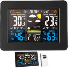 Retoo Bezvadu meteoroloģiskā stacija ar termometru, higrometru, barometru, datiem, modinātāju, LCD