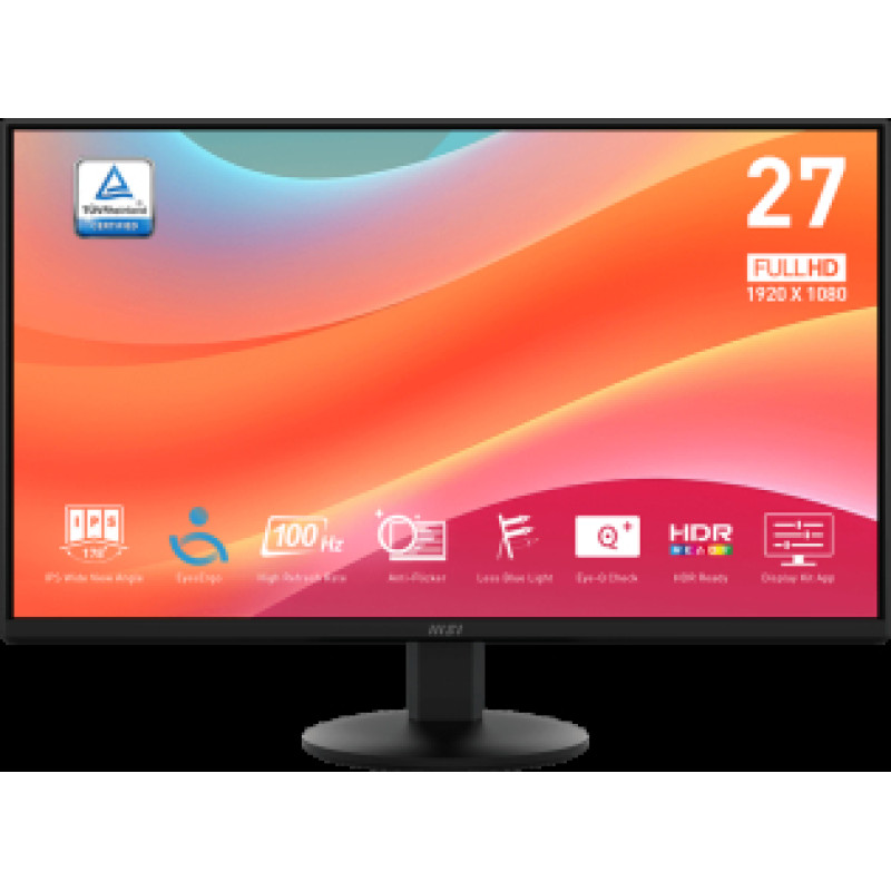 Monitors MSI PRO MP272L 27 IPS FHD 100Hz 1ms