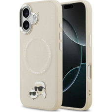 Karl Lagerfeld Karl & Choupette Pins MagSafe Case for iPhone 17 Beige
