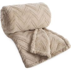 Sega 150x200 egles tumši bēša – pūkaina flīsa sega dīvānam