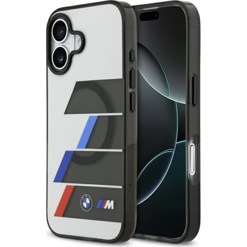 BMW M IML Metal Buttons Tricolor Lines MagSafe Case for iPhone 17 Anthracite