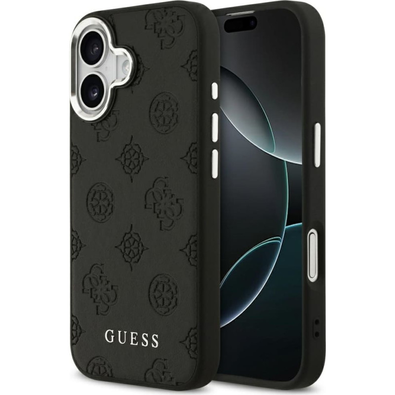 Guess Peony Hot Stamp Script MagSafe Case for iPhone 17 Black