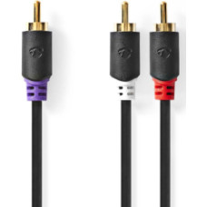 Kabelis Nedis 1x RCA - 2x RCA Subwoofer 3m