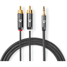 Kabelis Nedis AUX 3.5mm - 2x RCA 2m
